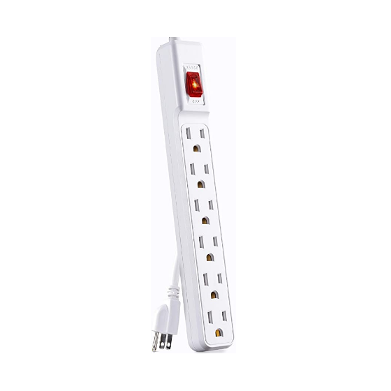 10 Packs Power Strip 6 Outlets 3 Foot Cord